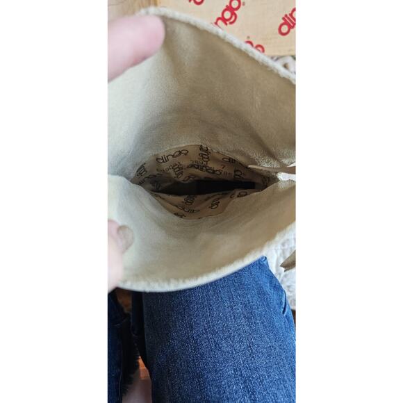 Vintage 80s Dingo Acme Women Boots 7M Ivory Leather Western Tassel Original Box - Picture 9 of 16